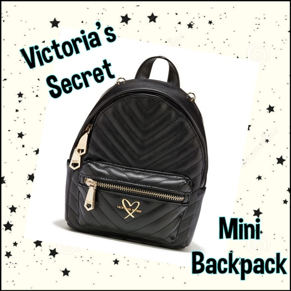 Victoria's Secret Handbags - VS Black V-Quilt Mini Backpack/Purse⚡️S/OUT